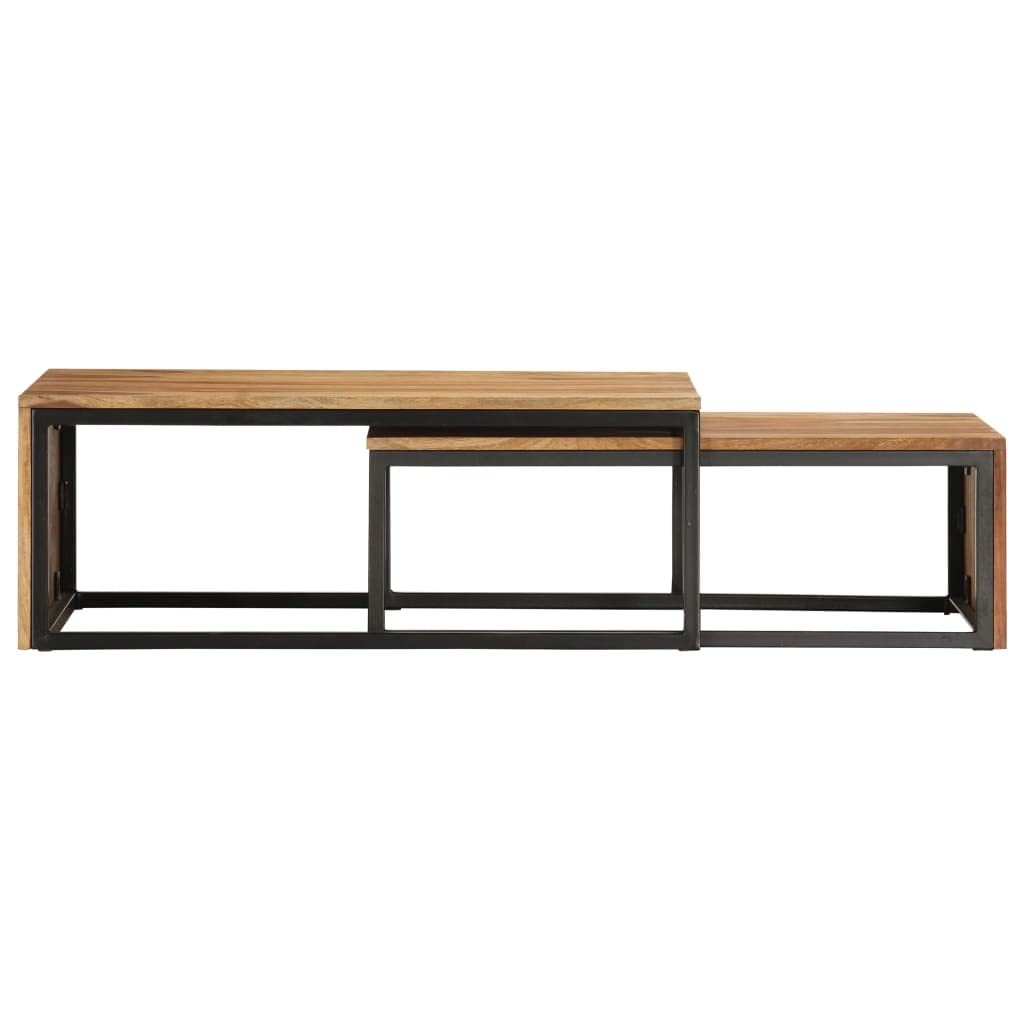 Solid Sheesham Wood Nesting Coffee Table Set R298