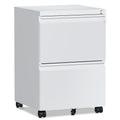 2 Drawer White Metal File Cabinet with Lock and Wheels D102565