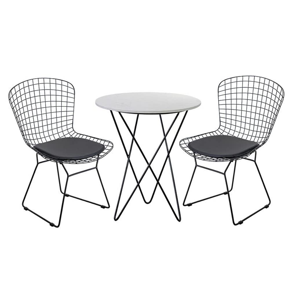 Black Metal Dining Chair with Cushion Set of 4 J662663