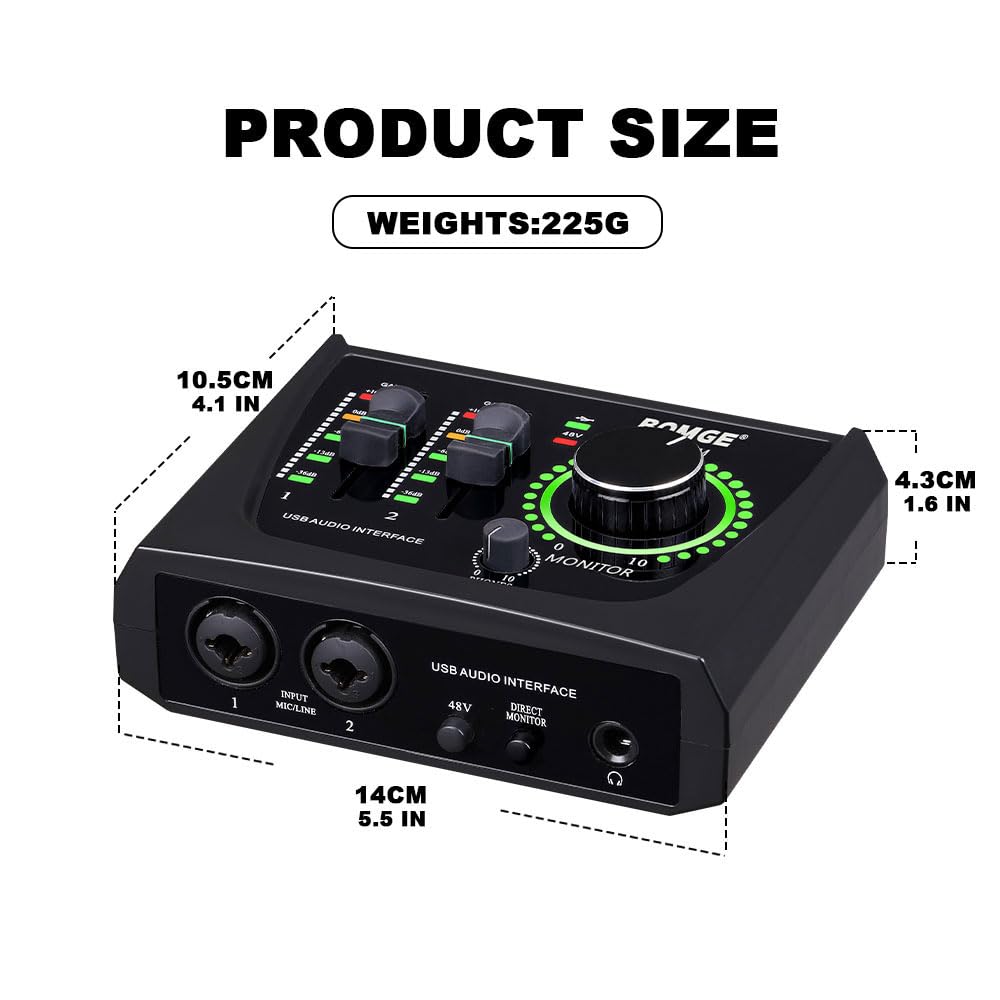 2 Channel USB Audio Interface with XLR 48V Phantom Power W36978