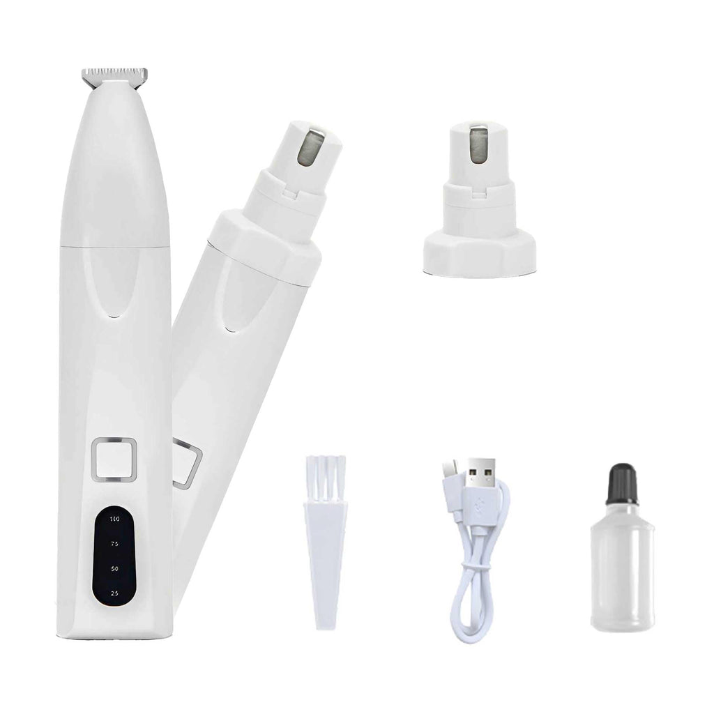 Quiet 2-in-1 Pet Hair Trimmer & Nail Grinder with LED Light G186