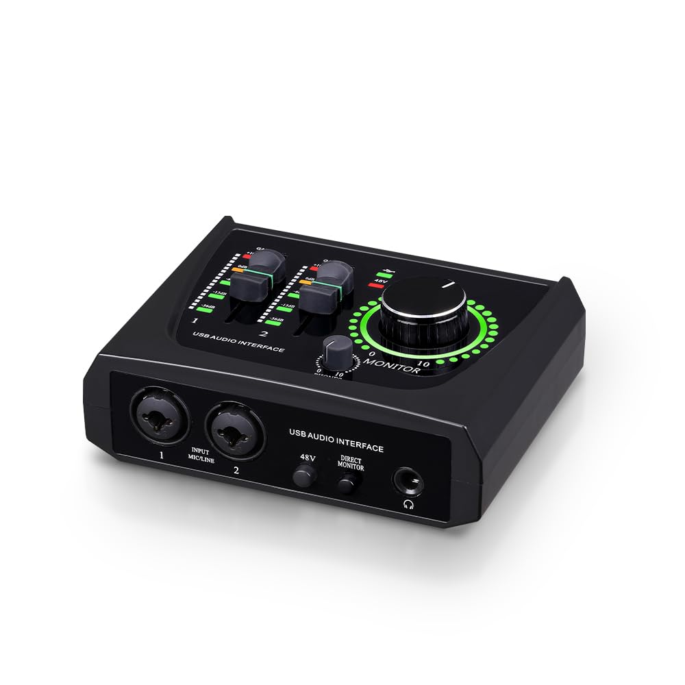 2 Channel USB Audio Interface with XLR 48V Phantom Power W36978