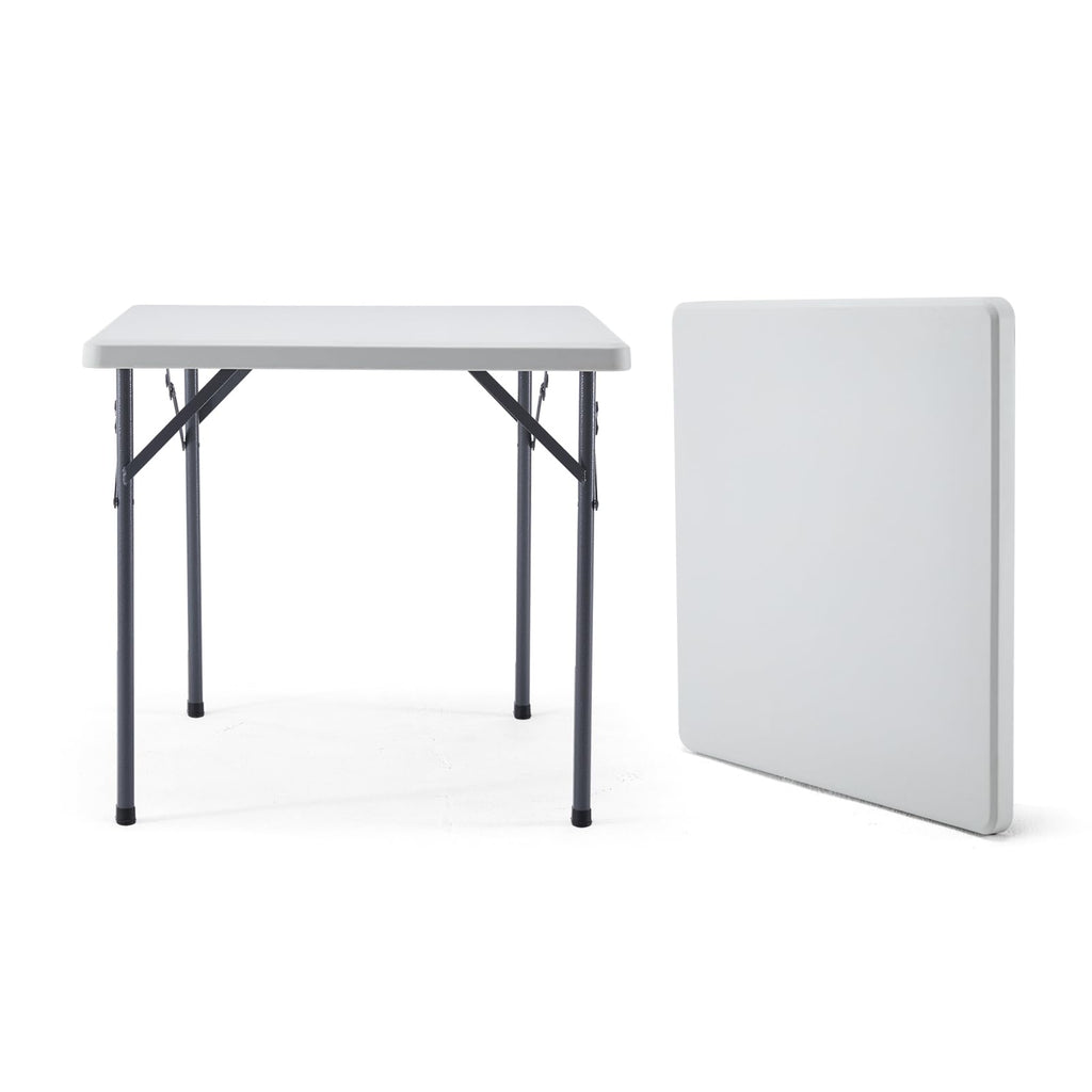 Square Folding Table 31.5"x31.5" Plastic Portable White N58488