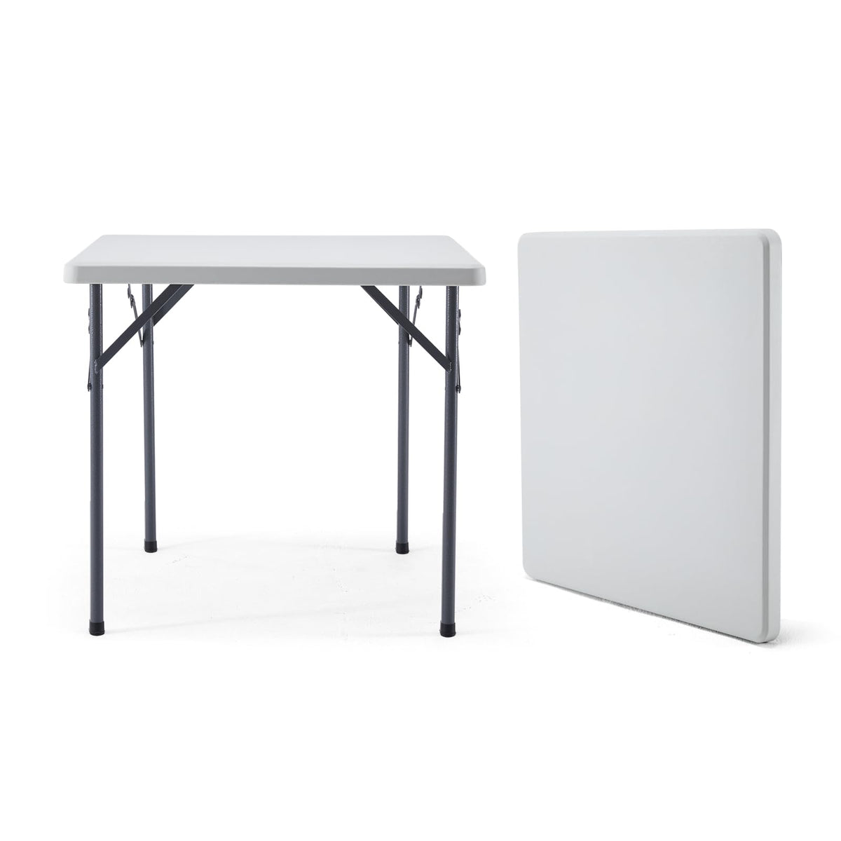 Square Folding Table 31.5"x31.5" Plastic Portable White N58488