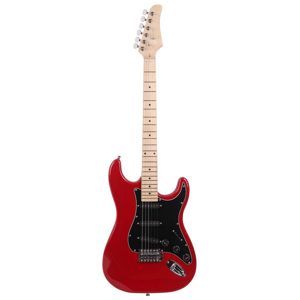 39 Inch Beginner Electric Guitar Kit with Bag, Strap, 20W Amplifier, Red P380