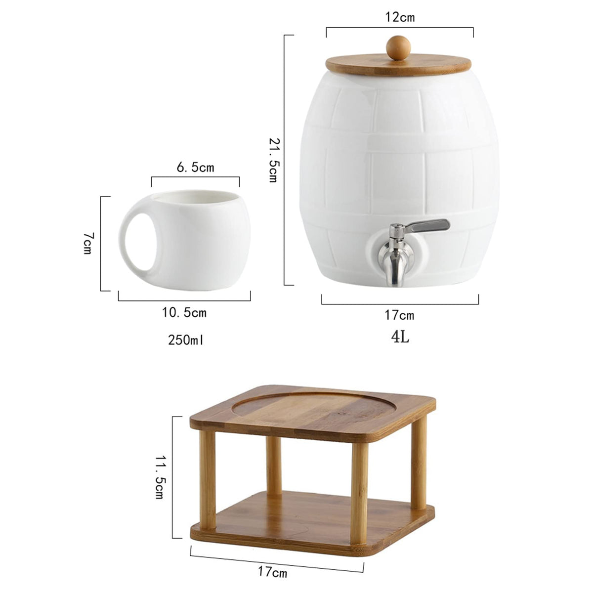 Ceramic Water Dispenser with Stainless Steel Spigot W935136