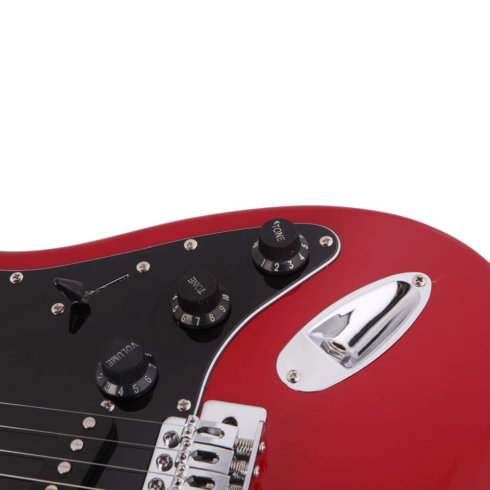 39 Inch Beginner Electric Guitar Kit with Bag, Strap, 20W Amplifier, Red P380