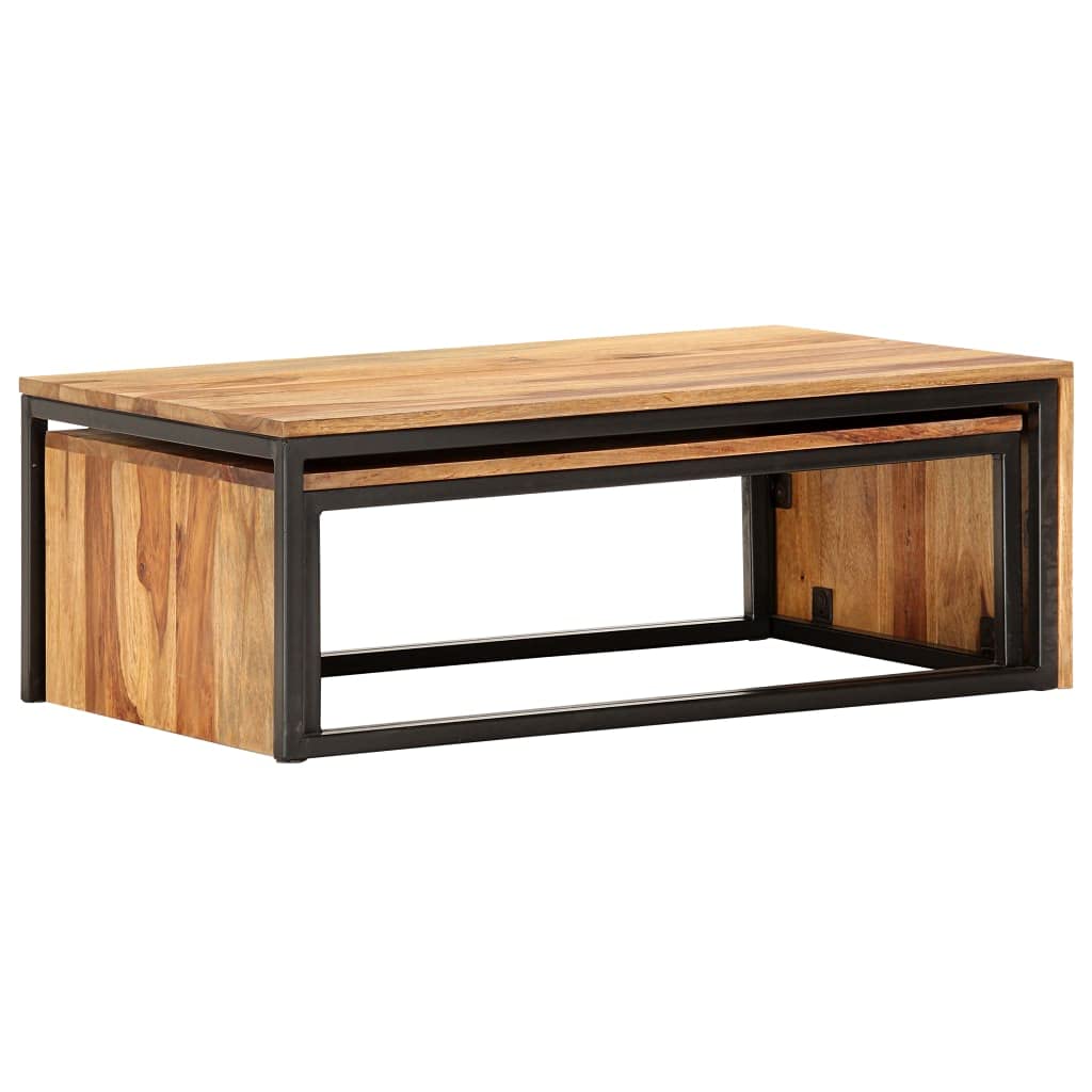 Solid Sheesham Wood Nesting Coffee Table Set R298