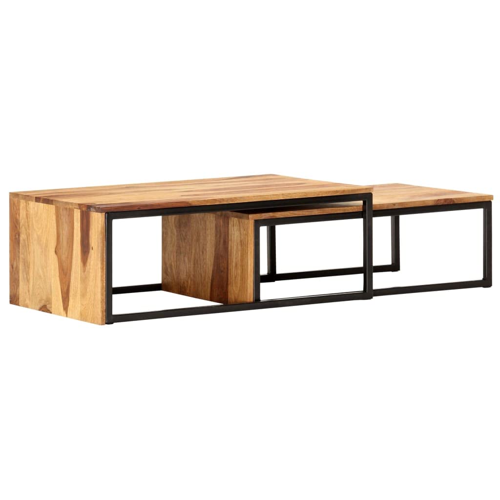Solid Sheesham Wood Nesting Coffee Table Set R298