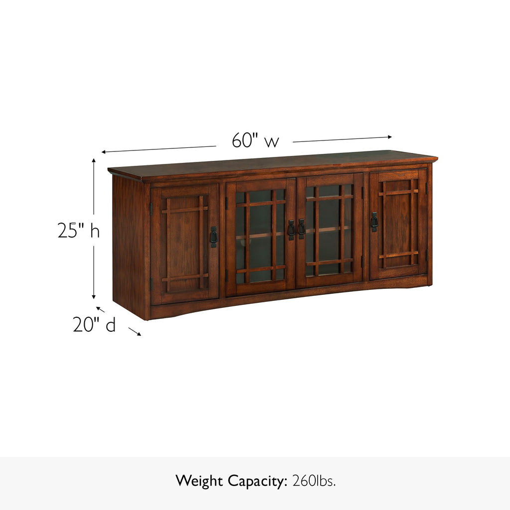 Solid Wood Mission Oak Four Door TV Stand B87041