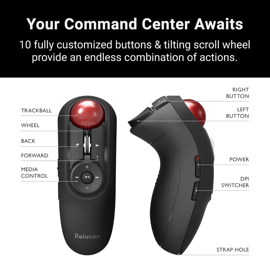 Wireless Handheld Trackball Mouse I82435