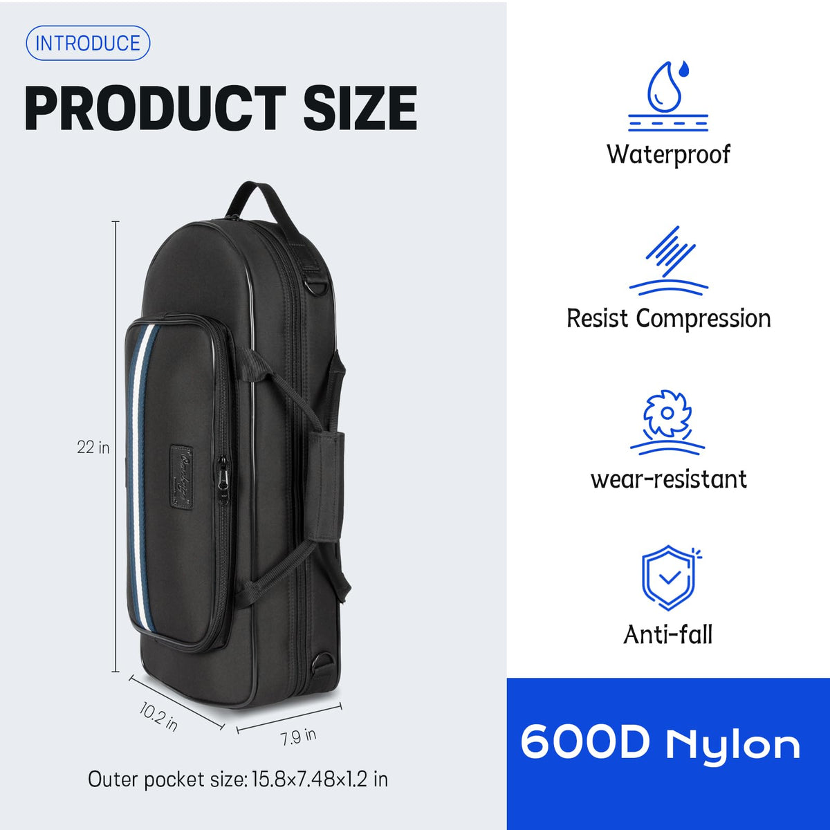 Lightweight Trumpet Case Soft Gig Bag Backpack I865235