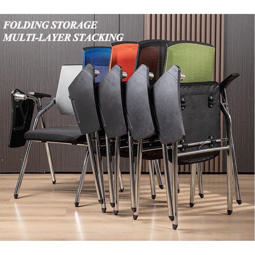 Orange Mesh Foldable Student Chair with Desk and Cup Holder H19772