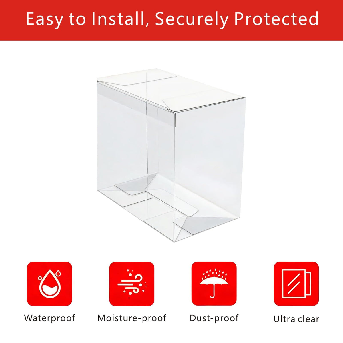 5 Pack 0.5mm Thick Crystal Clear PET Plastic Stackable Display Case X847205