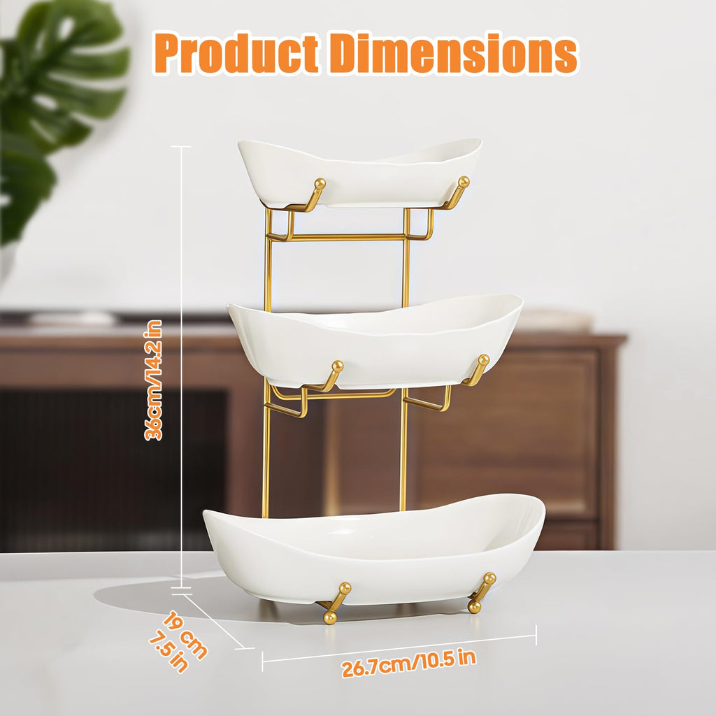 3 Tier Ceramic Fruit Basket Y244