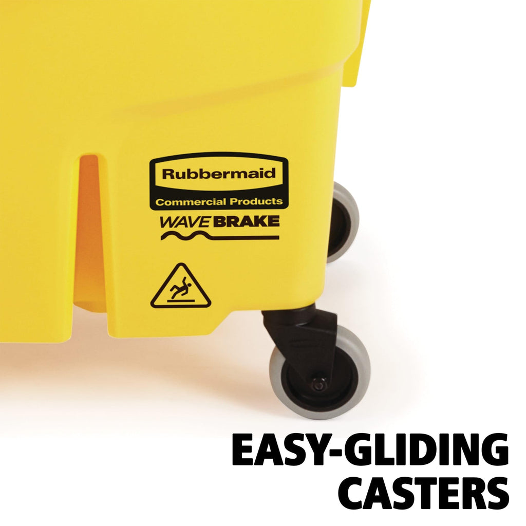 Yellow 35 QT Mop Bucket and Wringer Combo on Wheels W3799