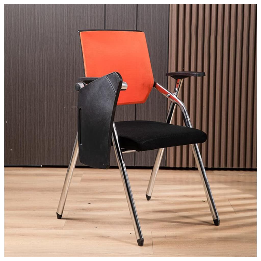 Orange Mesh Foldable Student Chair with Desk and Cup Holder H19772