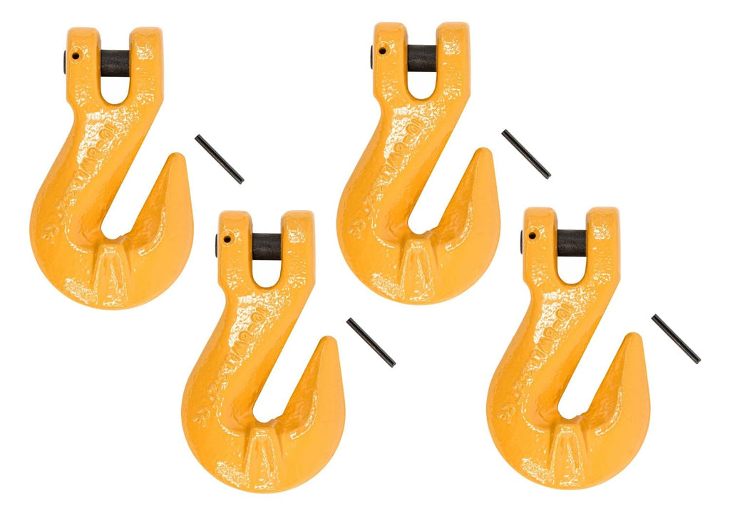 3/8" Grade 80 Clevis Grab Hooks with Pins 4 Pack W467617