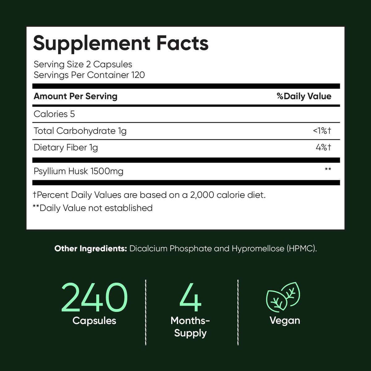 Psyllium Husk Capsules 1500mg J800814