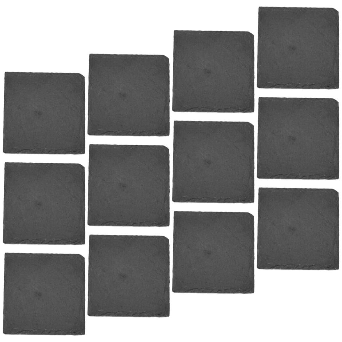 Black Natural Stone Square Coasters Z143349
