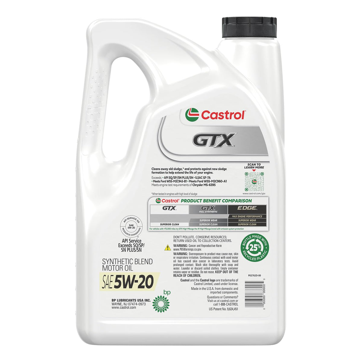 5W-20 Synthetic Blend Motor Oil, 5 Quarts P31848