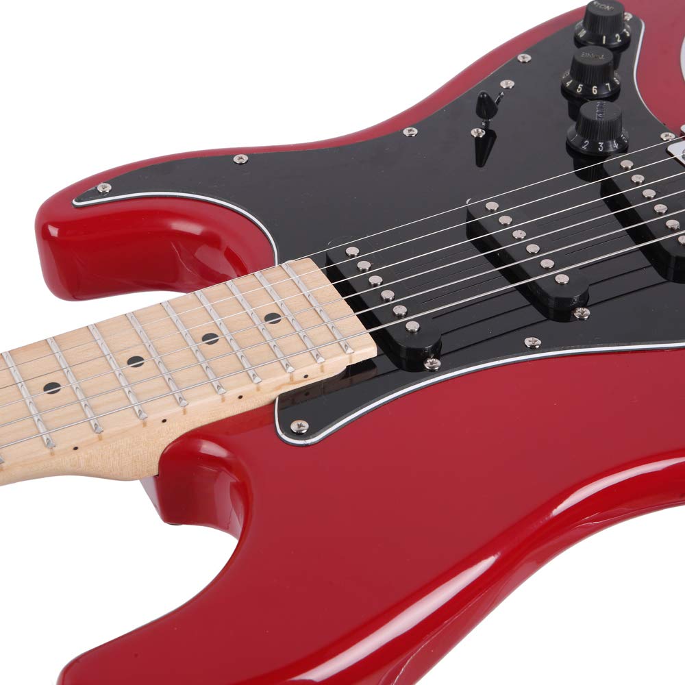 39 Inch Beginner Electric Guitar Kit with Bag, Strap, 20W Amplifier, Red P380
