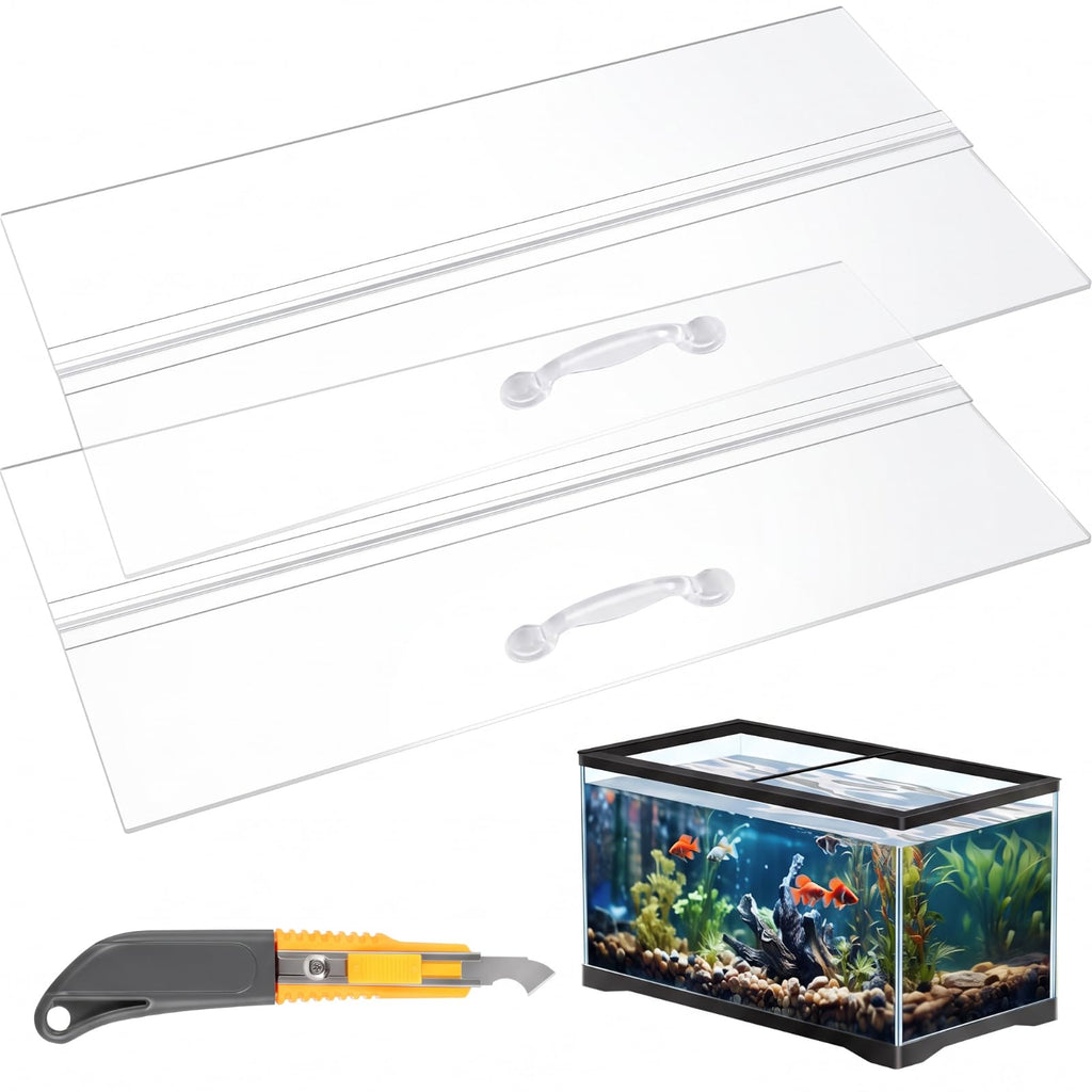 Polycarbonate Aquarium Lid 2 Pieces Set with Hook Knife Y7961