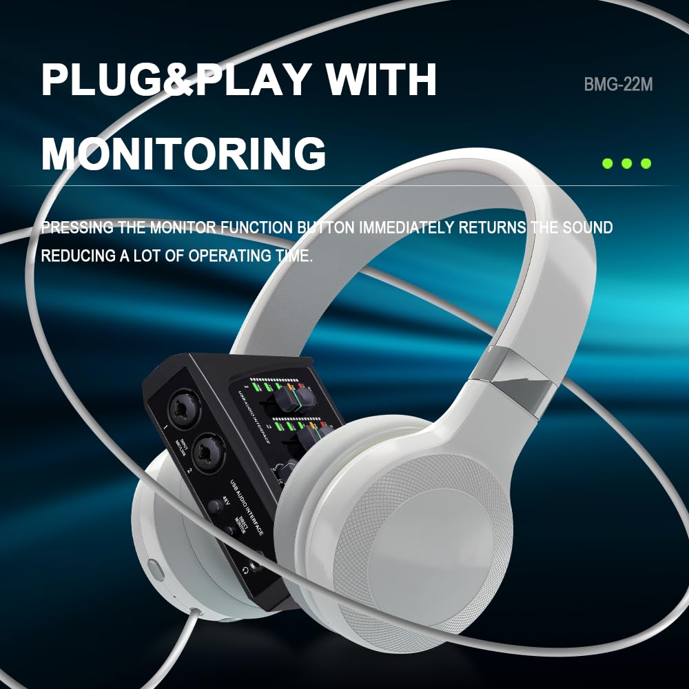 2 Channel USB Audio Interface with XLR 48V Phantom Power W36978