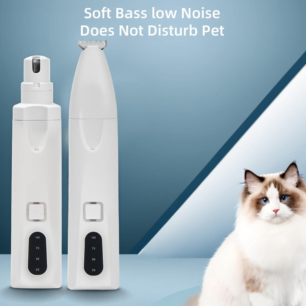 Quiet 2-in-1 Pet Hair Trimmer & Nail Grinder with LED Light G186