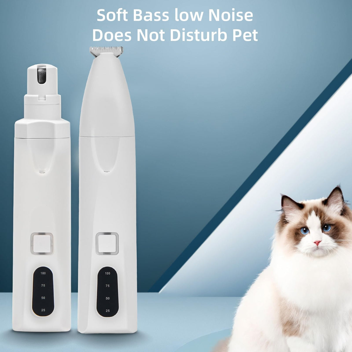 Quiet 2-in-1 Pet Hair Trimmer & Nail Grinder with LED Light G186
