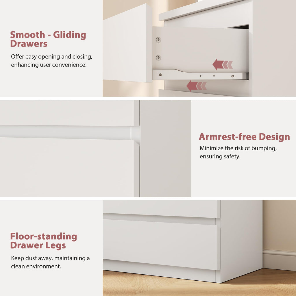 White 5 Drawer Dresser Chest of Drawers K6468