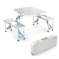 4Ft Folding Camping Picnic Table with Seats and Umbrella Hole J928