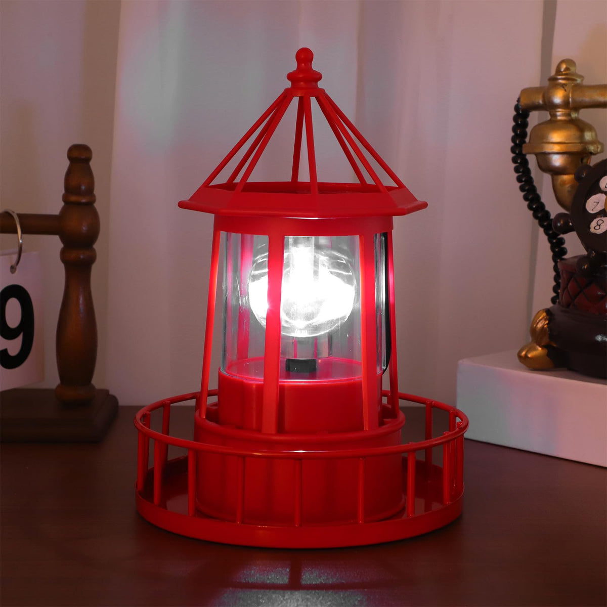 Solar Powered Lighthouse Statue Light L819
