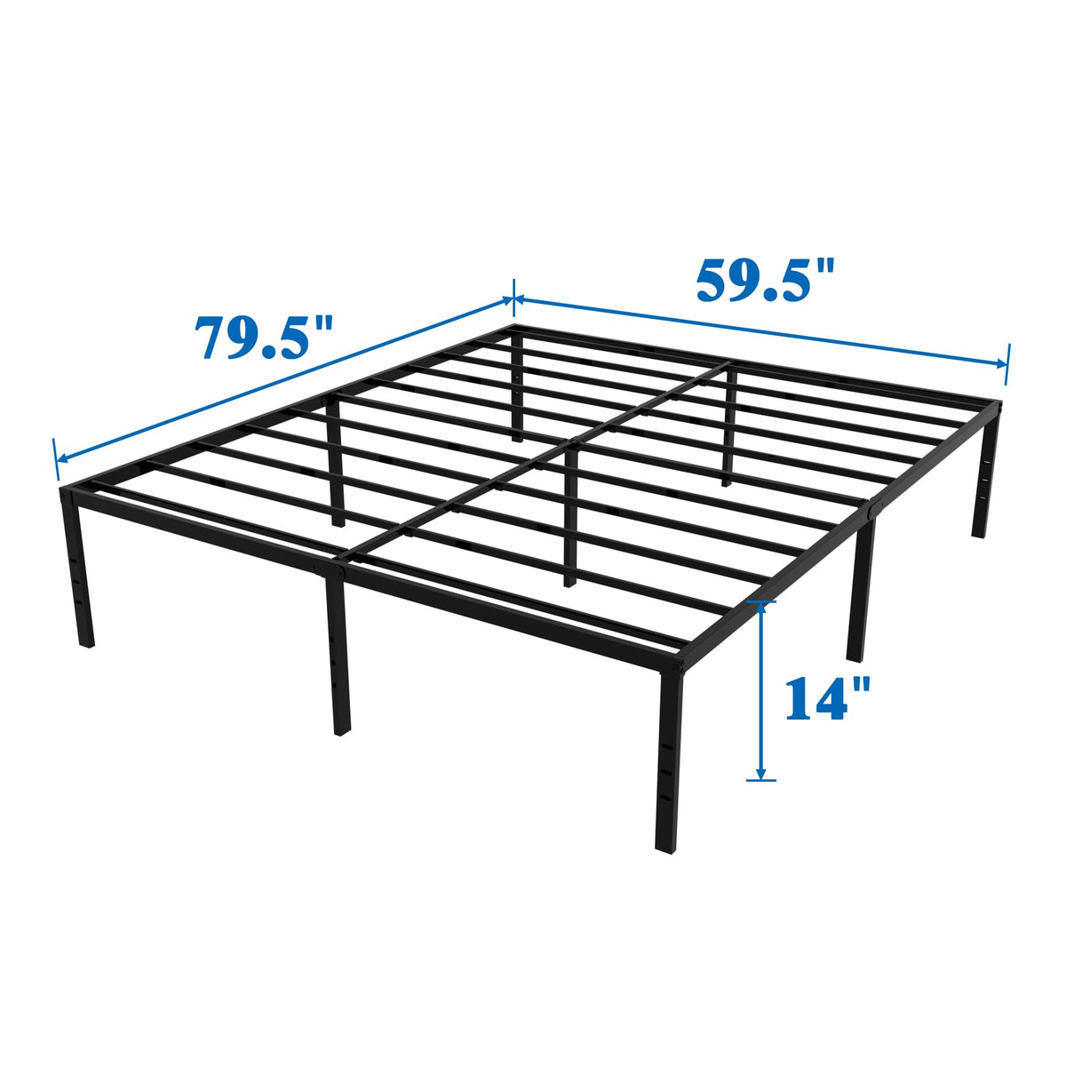 Queen Size Black Metal Platform Bed Frame Q232535