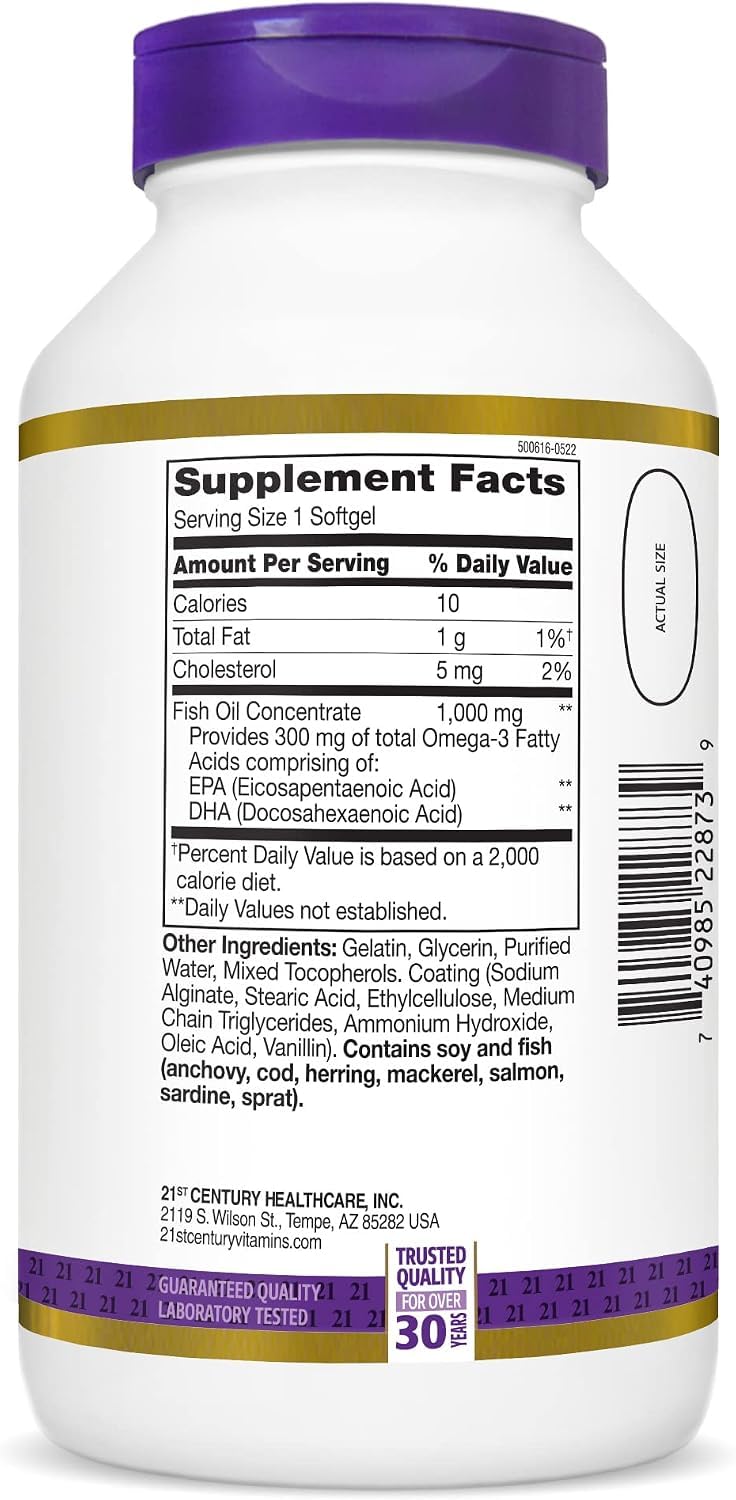 Fish Oil 1000 Mg Enteric Coated Softgels Q1033