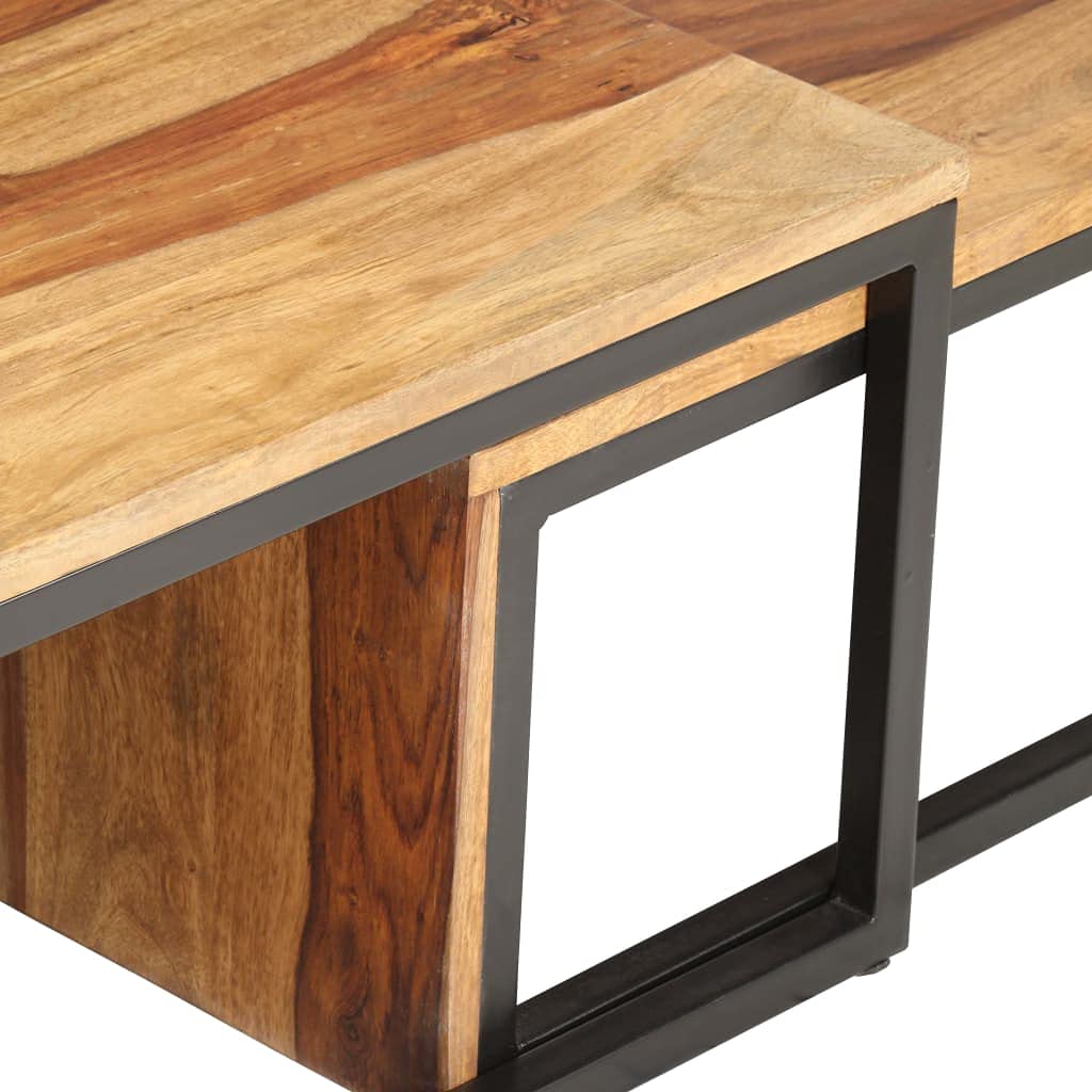 Solid Sheesham Wood Nesting Coffee Table Set R298