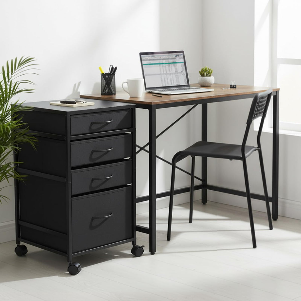 4 Drawer Rolling File Cabinet with Wheels L428