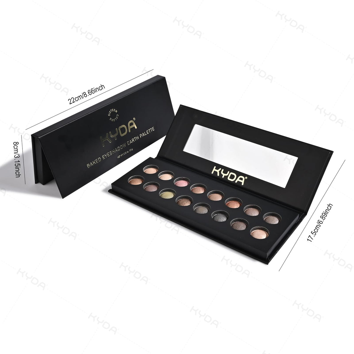 16 Colors Baked Eyeshadow Palette Matte Shimmer Finish Z4634