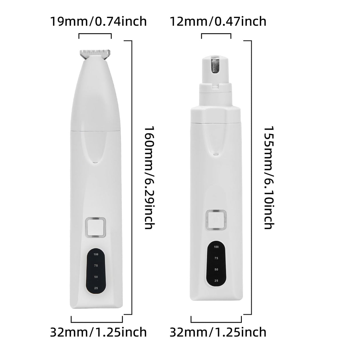 Quiet 2-in-1 Pet Hair Trimmer & Nail Grinder with LED Light G186