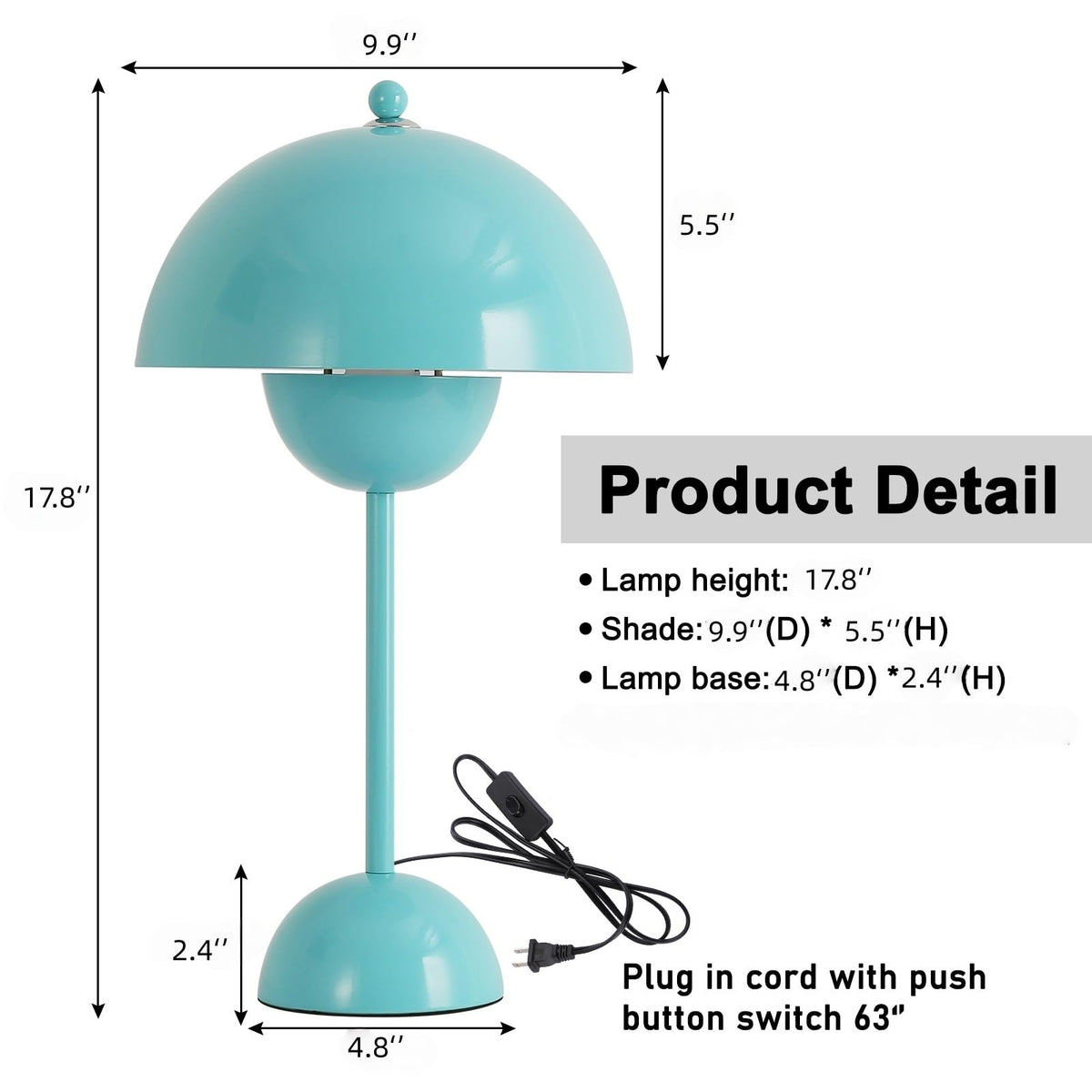 Mid-Century Modern Table Lamp Turquoise T31259