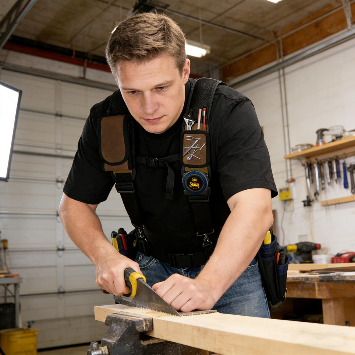 Tool Belt Suspenders with Magnetic Wristband E8419