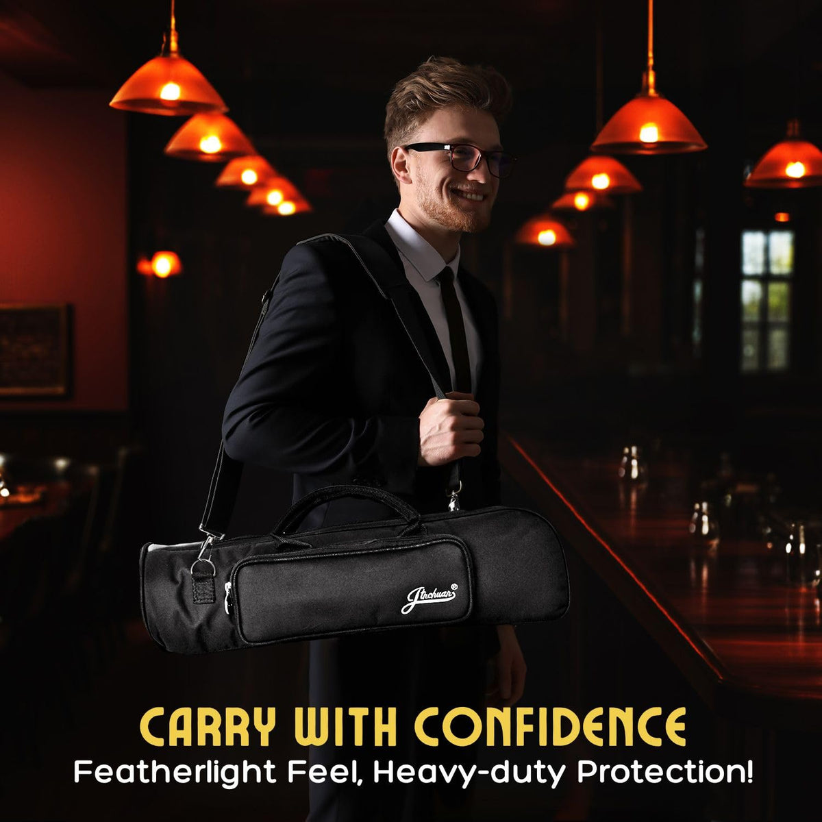 Cotton Padded Black Trumpet Bag with Adjustable Shoulder Strap E50566