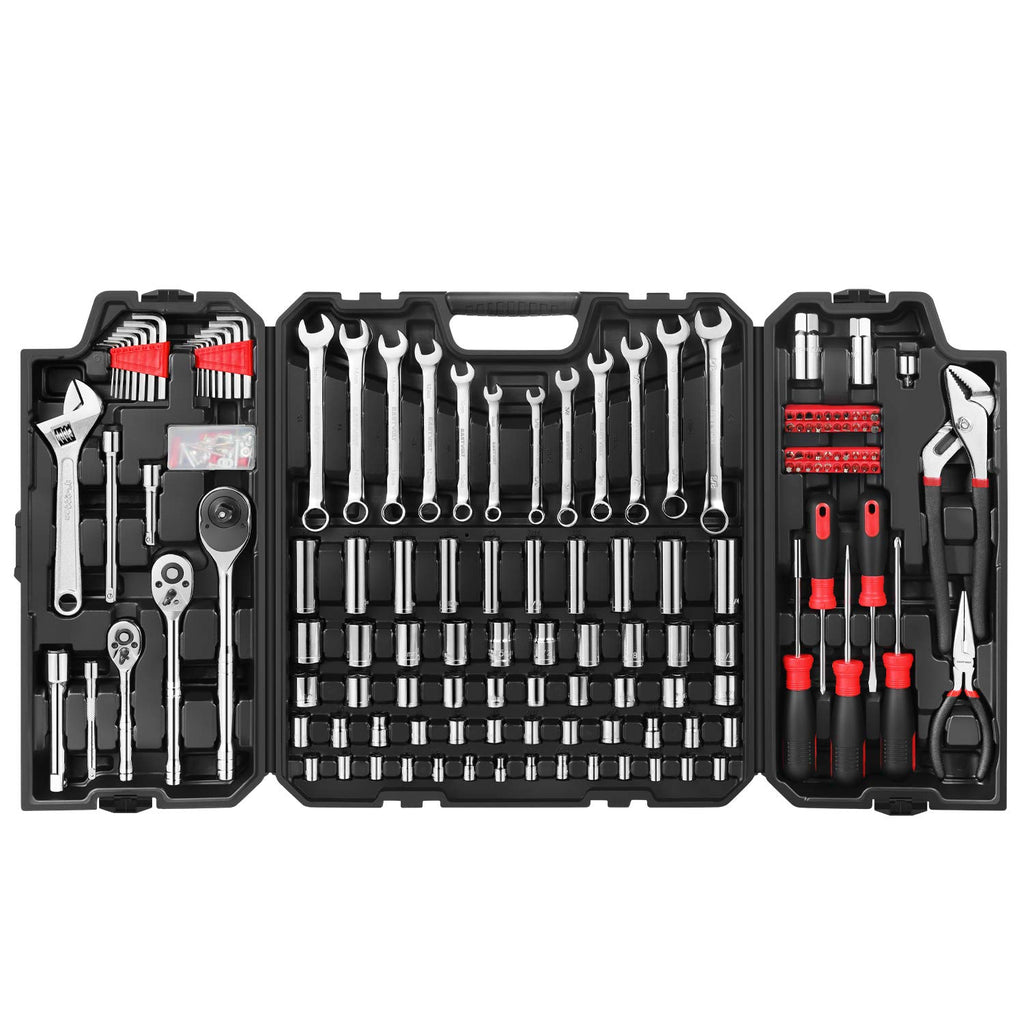 248 Pieces Mixed Sockets and Wrenches Hand Tool Set with Storage Case M69118