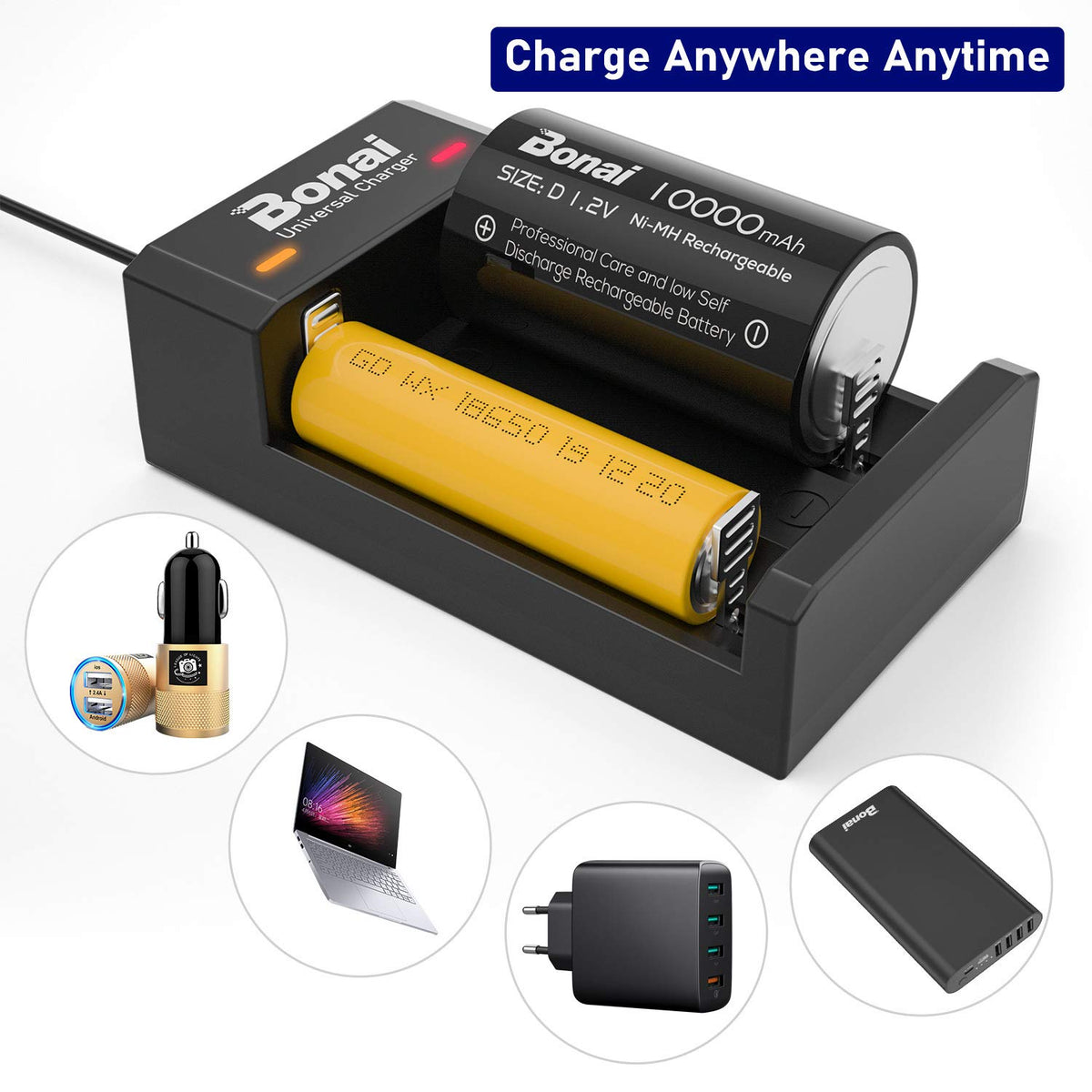 Battery Charger for AA AAA C D Rechargeable Batteries N9849