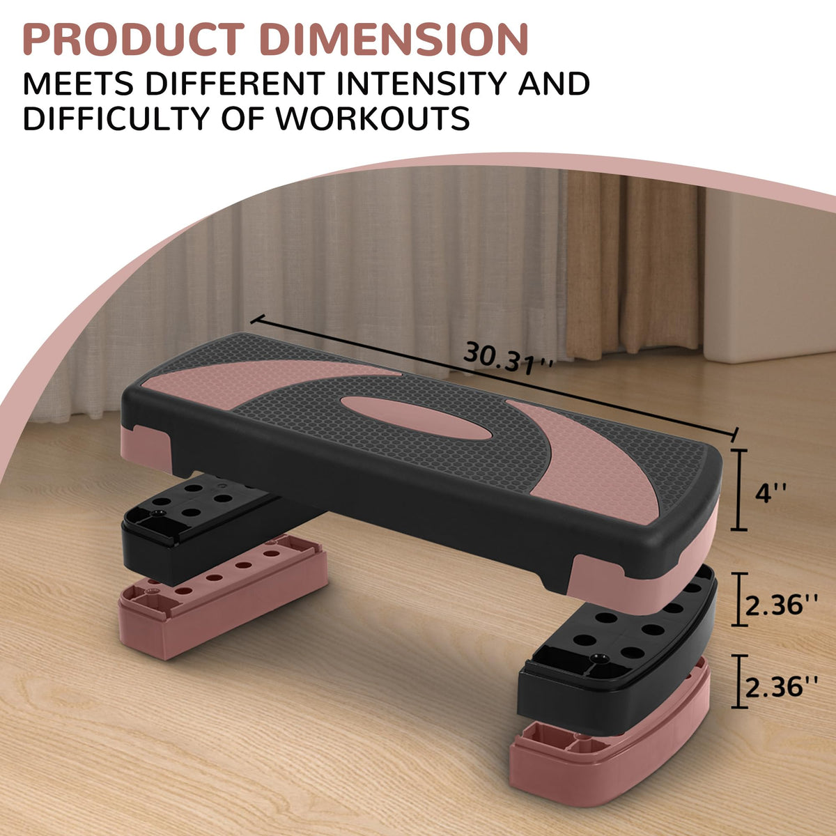 Adjustable Step Aerobic Platform with Risers Y921350