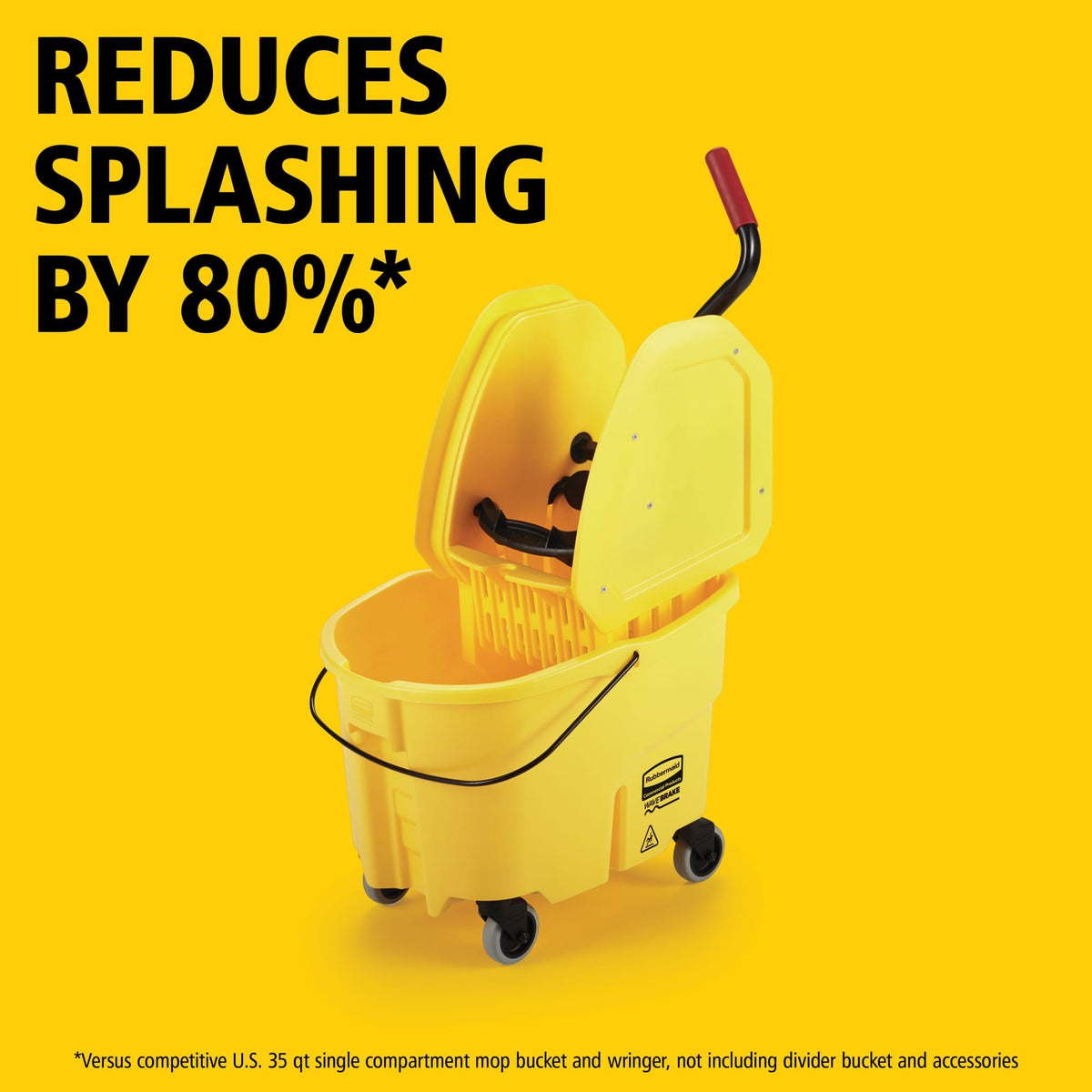 Yellow 35 QT Mop Bucket and Wringer Combo on Wheels W3799