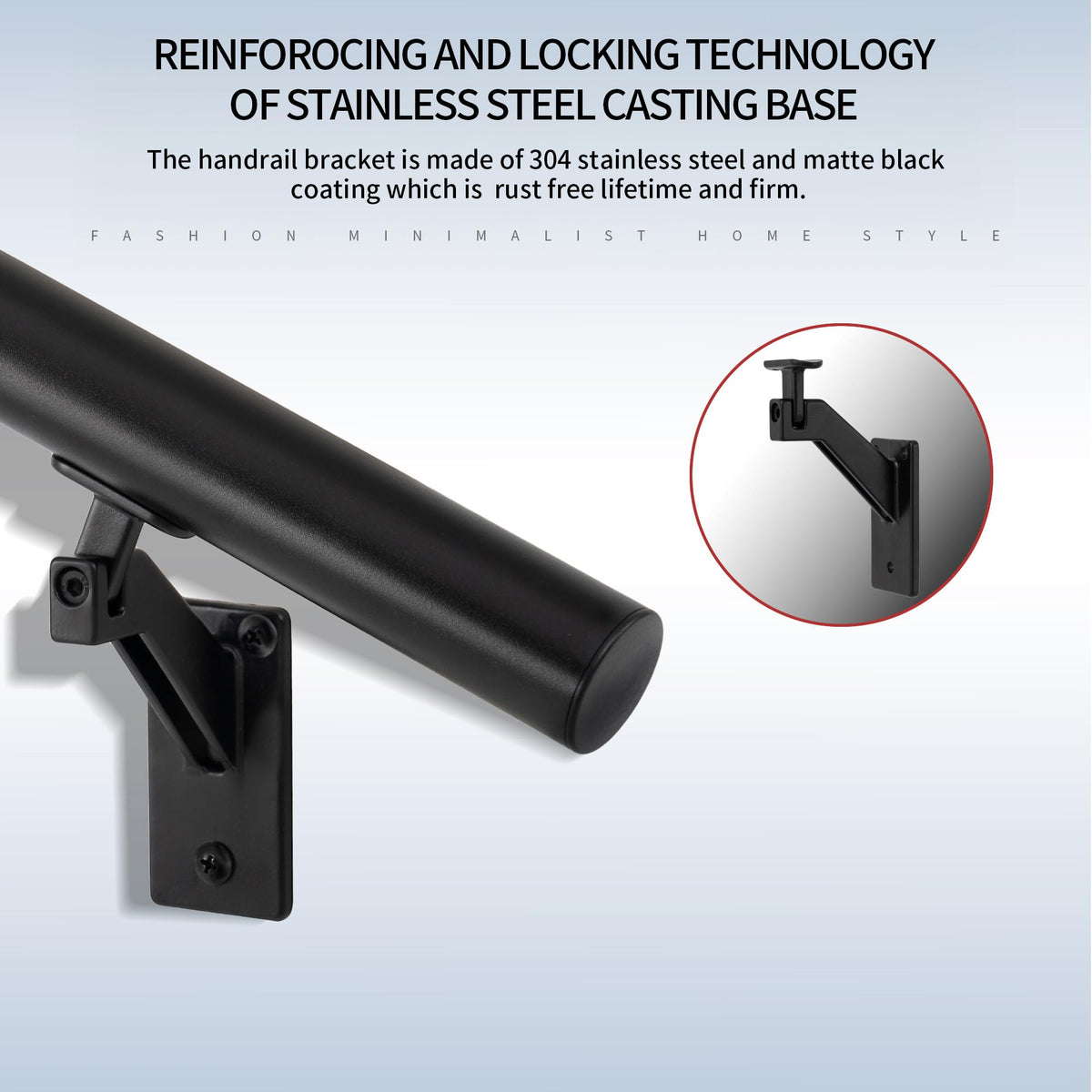 5 FT Aluminum Handrail Kit with Stainless Steel Brackets Z5389