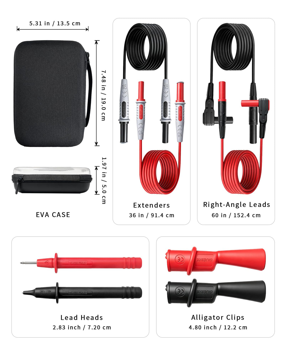 96-Inch Long Silicone Test Leads Kit Z289