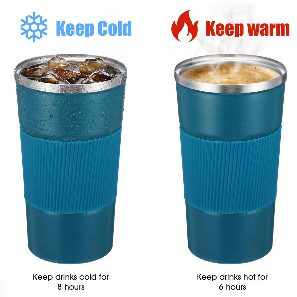 4 Pack 17oz Stainless Steel Insulated Coffee Mug with Lid C464509