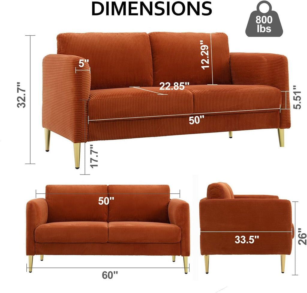 Velvet Loveseat Sofa D412030